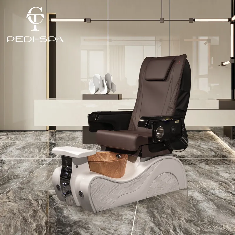 New Wave pedicure chair with gold basin